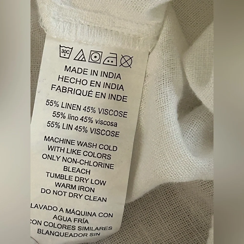 Michael Kors Linen Blend Pants Womens L White Wide Leg Crop Beach Resort Chic